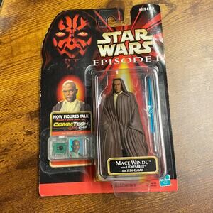 Hasbro Star Wars Mace Windu With Lightsaber And Jedi Cloak Action Figure